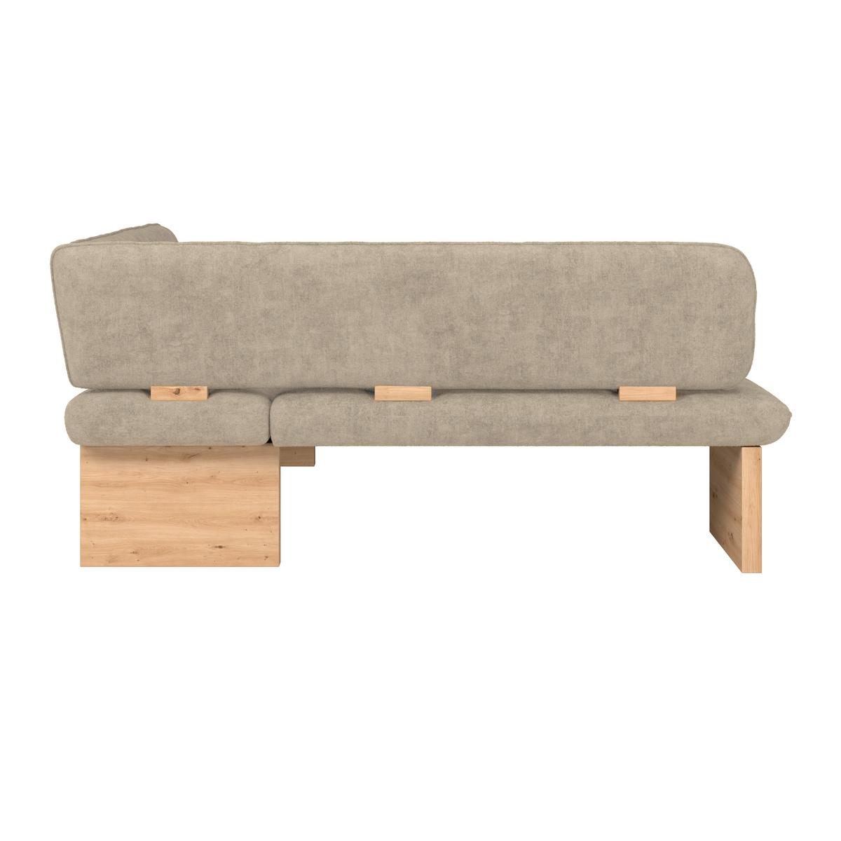 Eckbank Beluna Ii Webstoff Beige, B: 232cm - Eichefarben/Beige, KONVENTIONELL, Holz/Textil (232/170cm) - James Wood