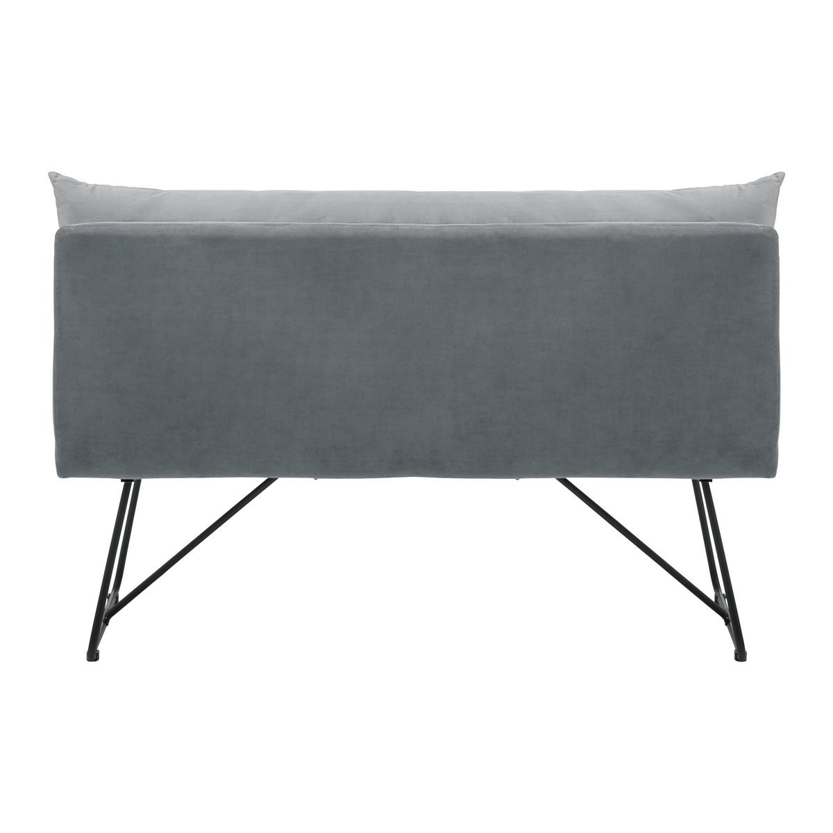 Lavica ze sametu Bono šedá - šedá/černá, Moderní, kov/dřevo (140/92/63cm) - Bessagi Home