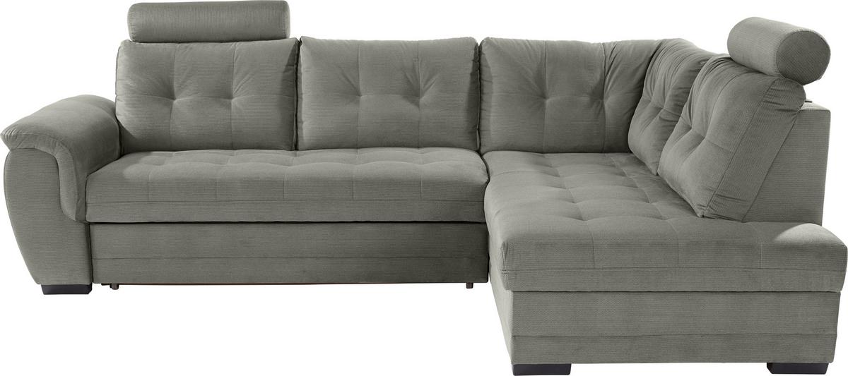 Sarokkanapé Falco - sötétszürke, Konventionell, textil (251/183cm) - Ondega