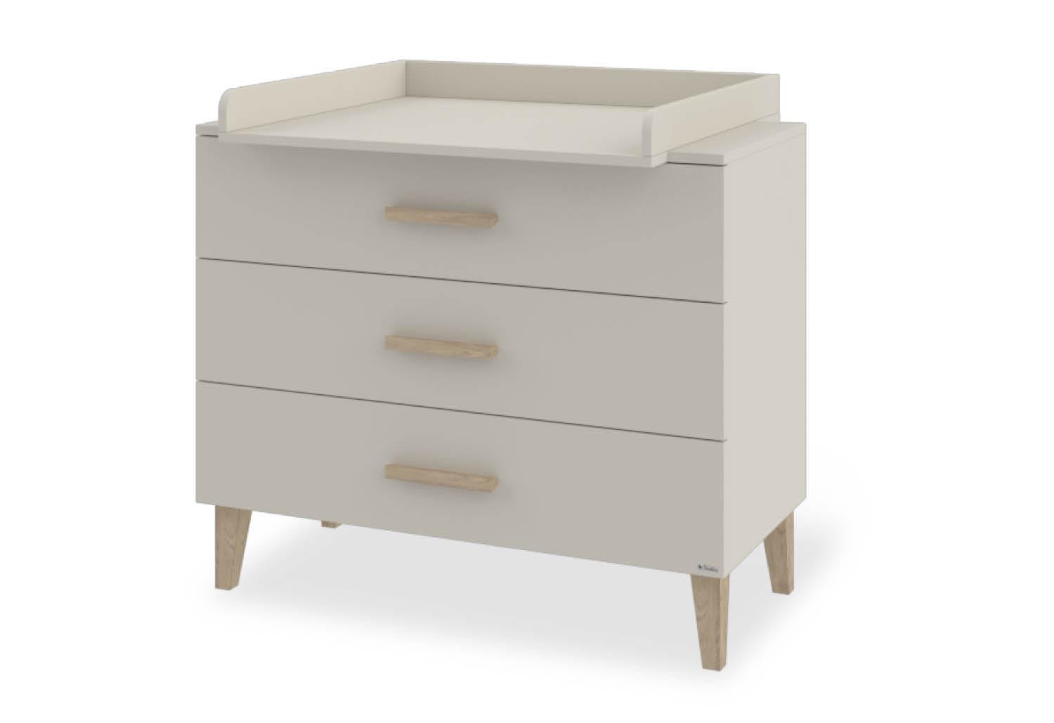 Wickelkommode Tami - Eichefarben/Weiß, Basics, Holz/Holzwerkstoff (110/101/77cm) - Pinolino