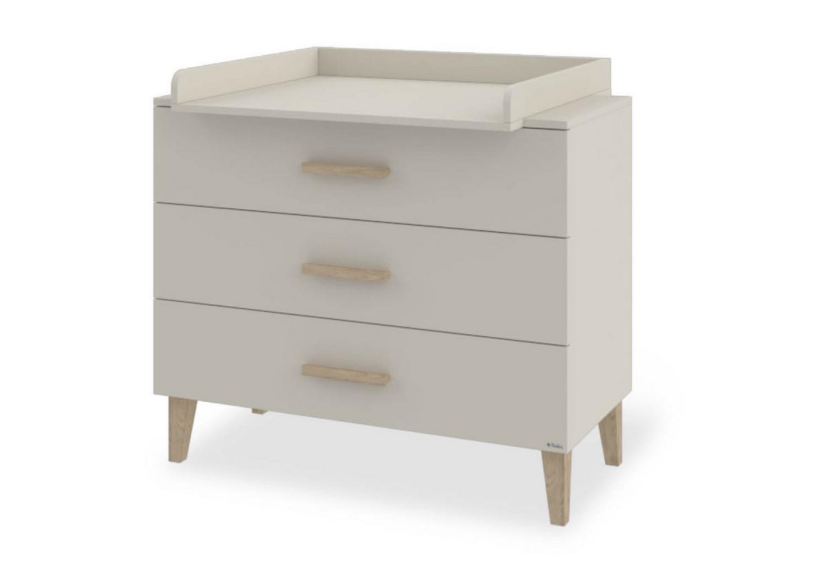 Wickelkommode Tami - Eichefarben/Weiß, Basics, Holz/Holzwerkstoff (110/101/77cm) - Pinolino