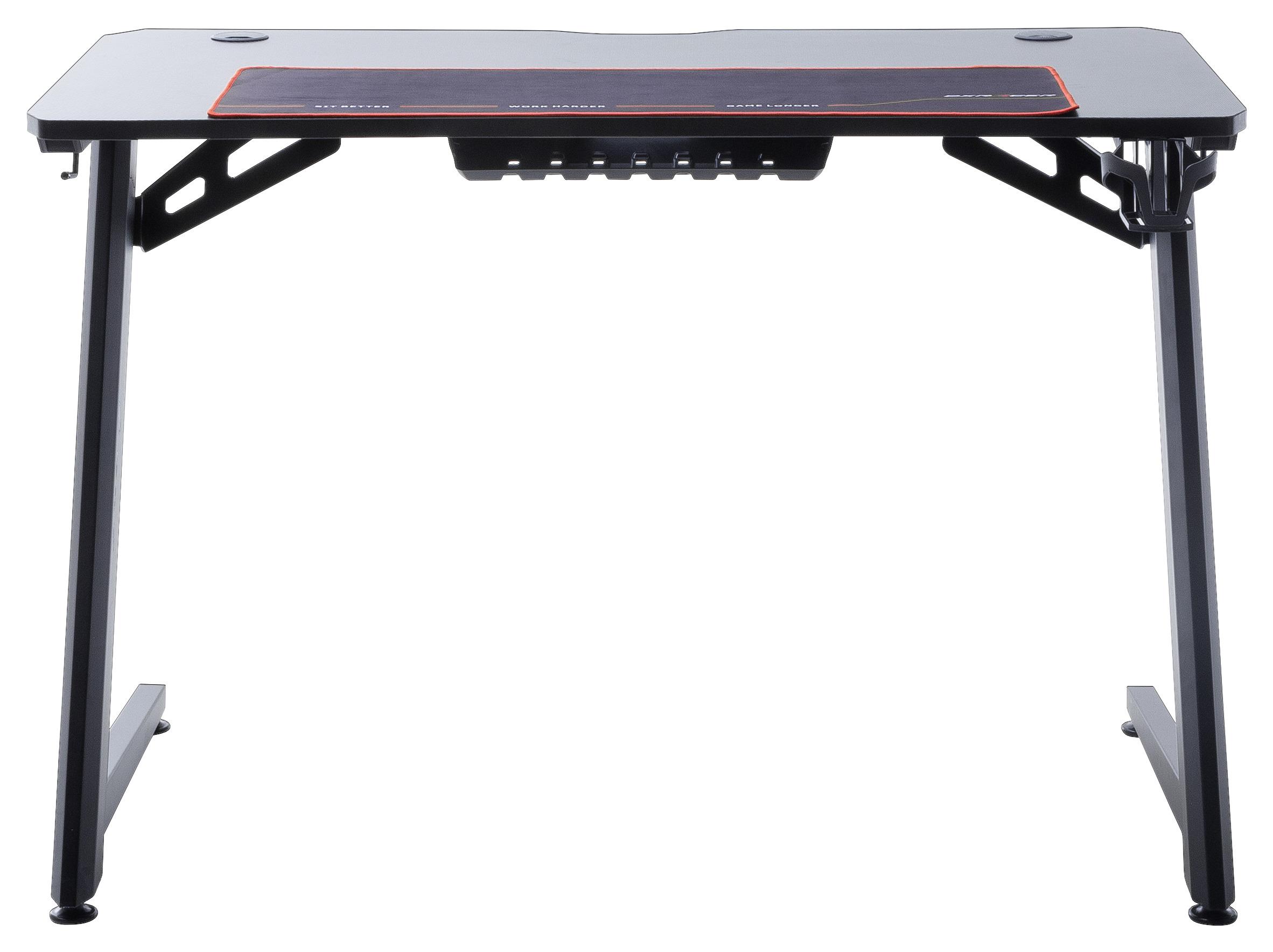 Gaming Tisch + Getränkehalter B 111cm H 75cm DX Racer 5 - Schwarz, Design, Holzwerkstoff/Metall - Dxracer