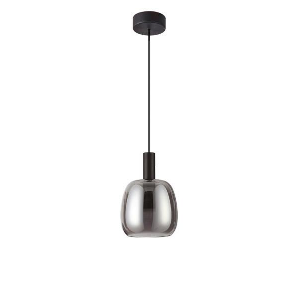 Led-hängeleuchte Coco Grau Schwarz D: 15 Cm - Schwarz/Grau, Design, Glas/Metall (15/225cm) - Ideal Lux