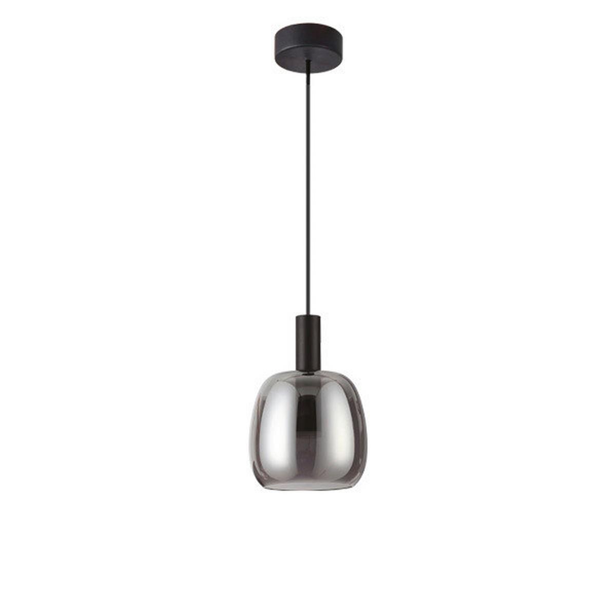 Led-hängeleuchte Coco Grau Schwarz D: 15 Cm - Schwarz/Grau, Design, Glas/Metall (15/225cm) - Ideal Lux