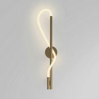 Wandleuchte Tau - Goldfarben/Weiß, Trend, Metall (84,4/13/16,7cm) - MAYTONI