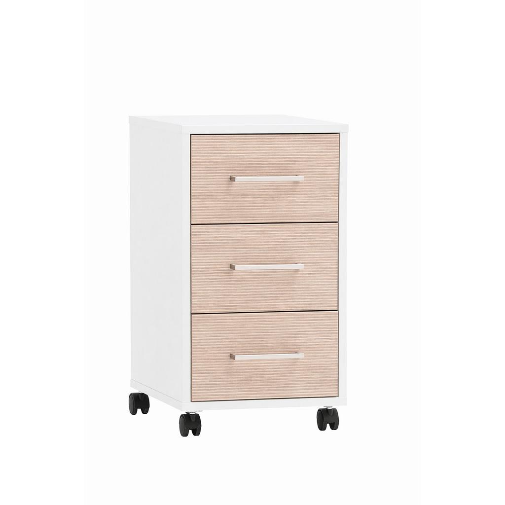 Rollcontainer Metz Weiß/Beige B: 32,6cm