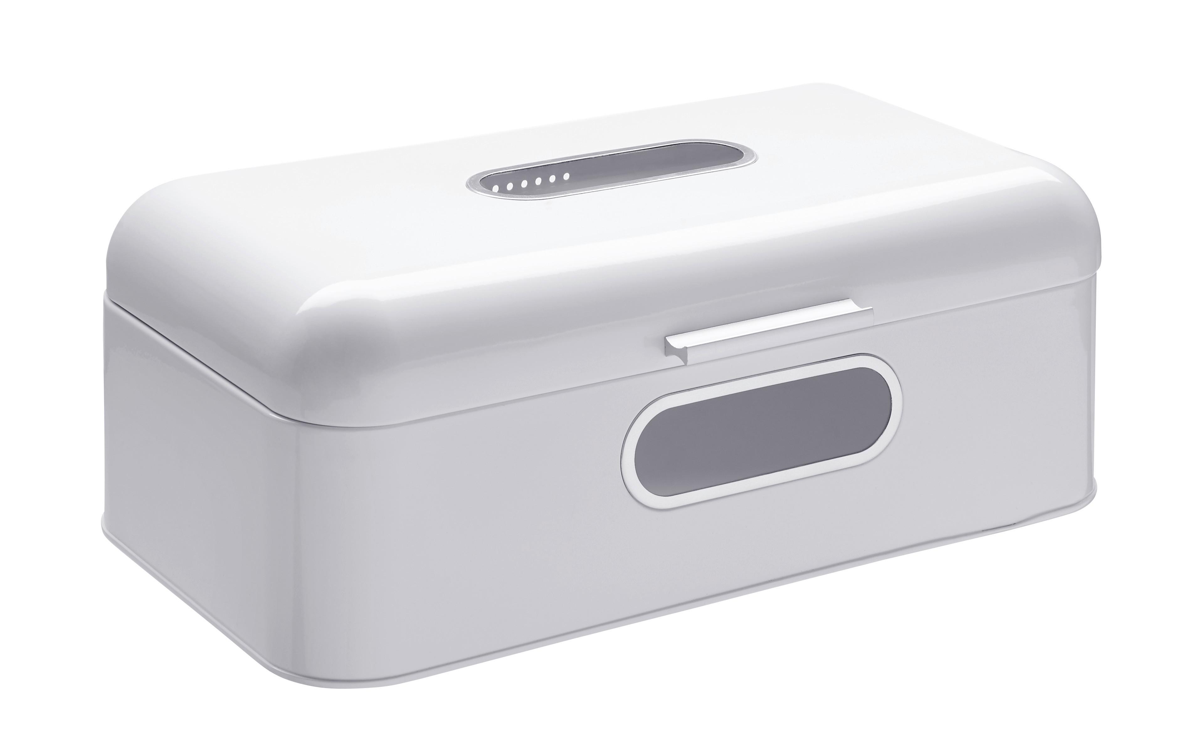 Brotbox aus Metall Echtwerk Retro 42,5/23,8/17 cm - Weiß, Trend, Metall (42,5/23,8/17cm) - Echtwerk