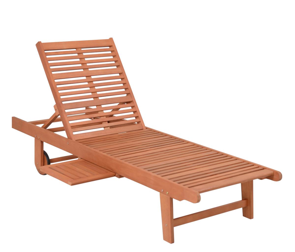 Sonnenliege San Diego - Beige/Braun, Basics, Holz/Textil (64/89/83cm) - Gardenson