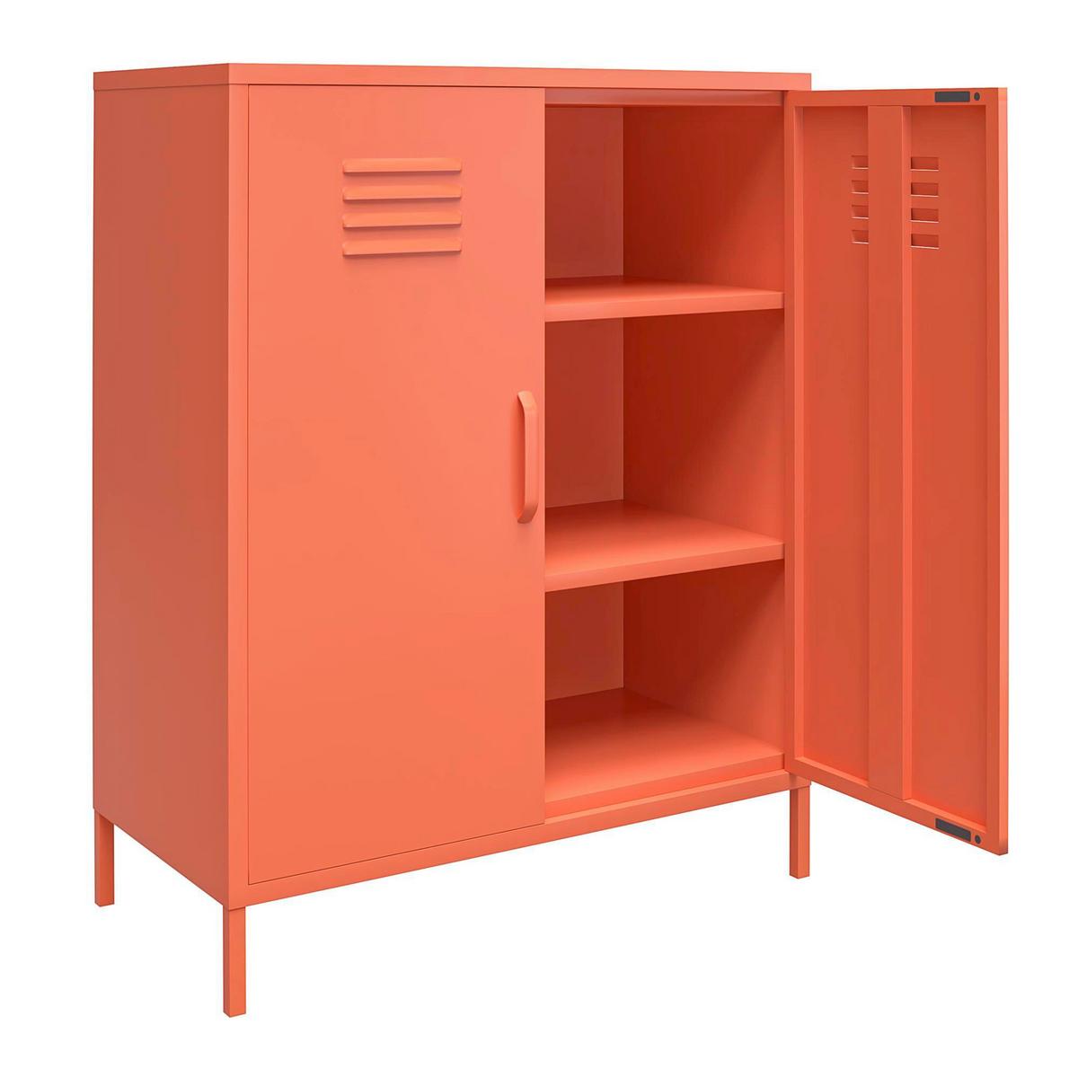 Highboard Cache Orange B: 80cm - Orange, Design, Metall (80/101/40cm) - MID.YOU