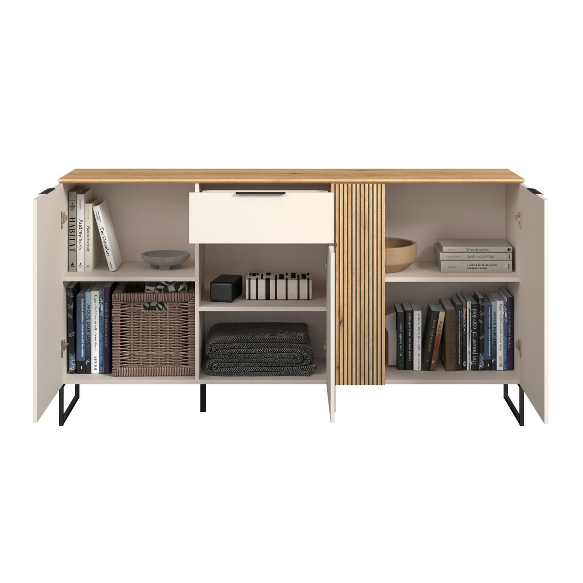 Sideboard King Eichefarben/Kaschmir B: 170cm - Kaschmir/Eichefarben, MODERN, Holzwerkstoff (170/90/40cm)