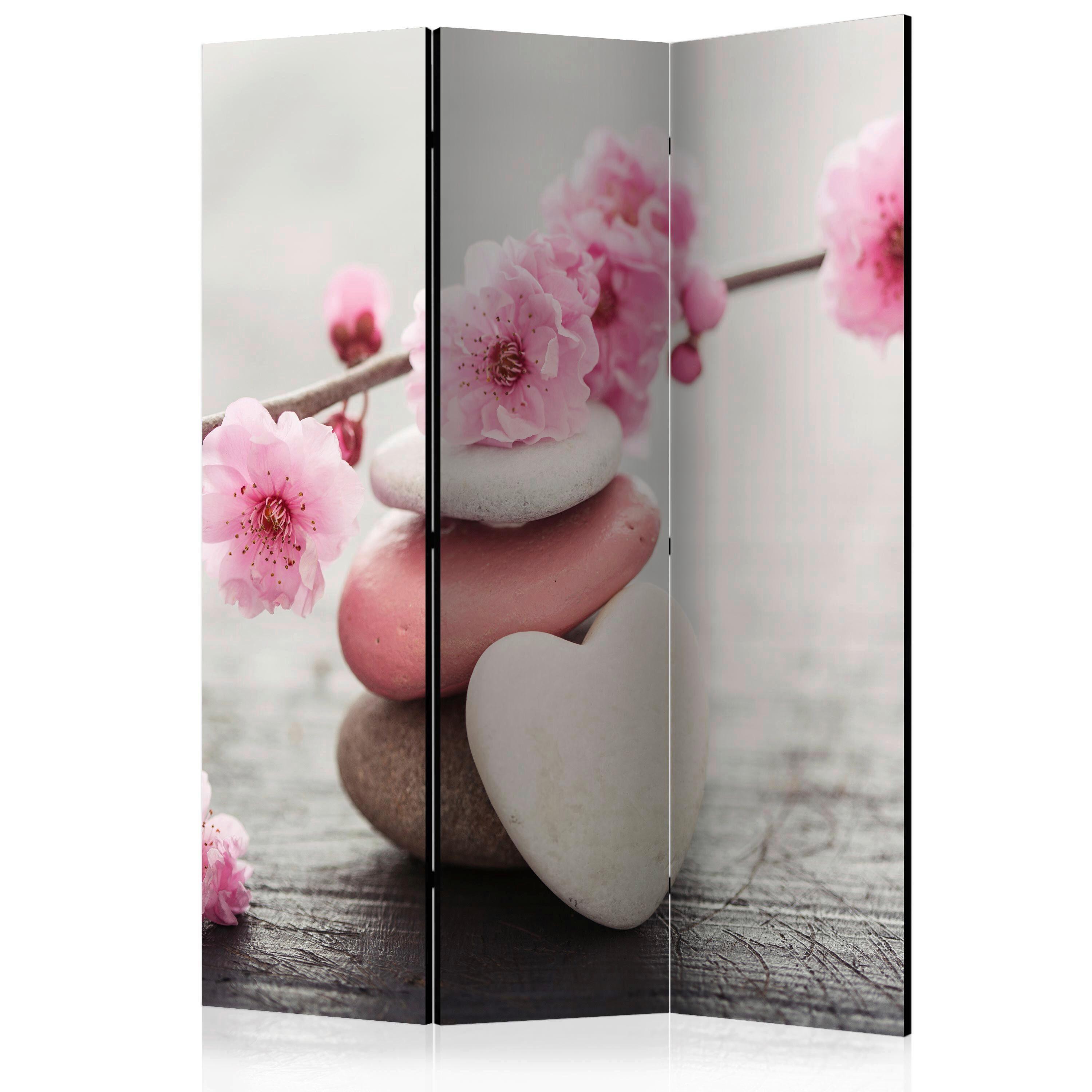OBOJSTRANNÝ PARAVÁN ZEN FLOWERS - pink/perleť, Basics, dřevo/textil (135/172/3cm) - artgeist