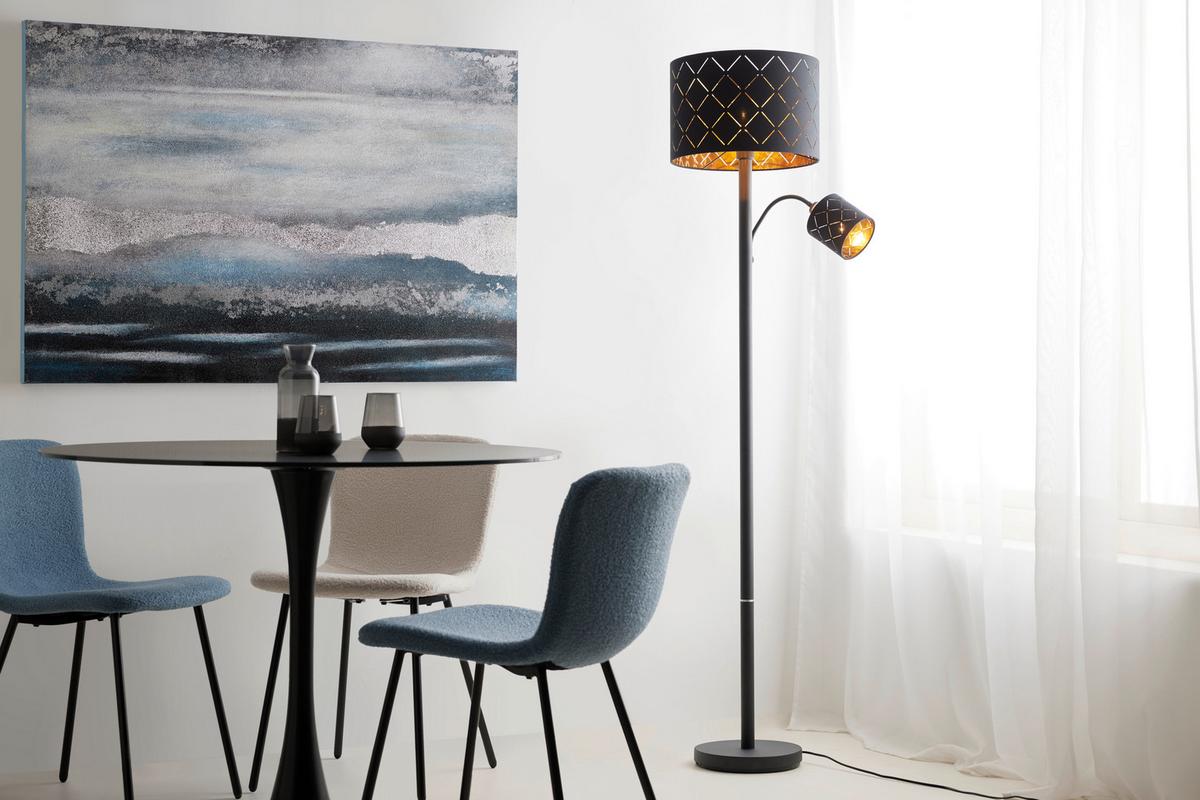 STOJACÍ LAMPA Manfried, 35/162cm - černá, Moderní, kov/textil (35/162cm) - Mömax
