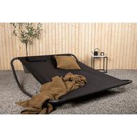 Doppel-Sonnenliege Gordo Metall/Textil - Schwarz, KONVENTIONELL, Textil/Metall (180/48/200cm) - Gardenson