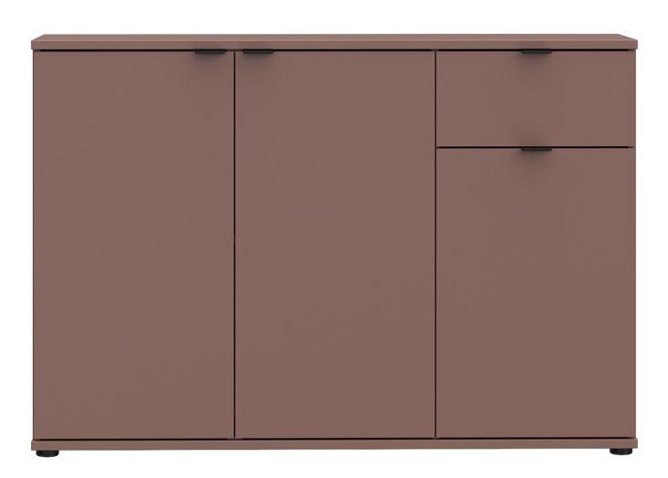 Komoda Ganymede, farba terakota, š: 120 cm - terakota, Modern, kov/kompozitné drevo (119,8/82,3/34,1cm)