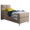 Boxspringbett Mit Topper Lederlook 90x210 Miami-F - Silberfarben/Cappuccino, KONVENTIONELL, Leder/Textil (90/115/210cm) - MID.YOU