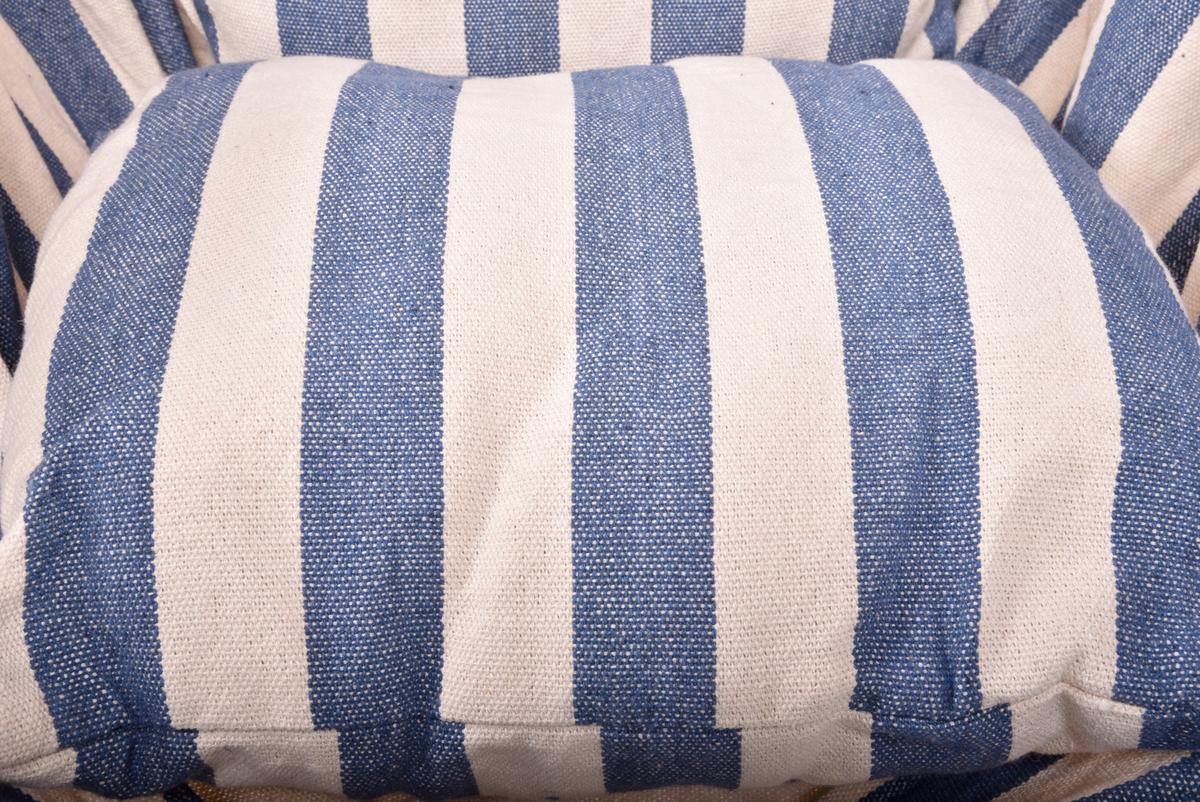 Hängesessel Tobago - Blau/Weiß, Basics, Holz/Kunststoff (65/120/90cm) - Gardenson