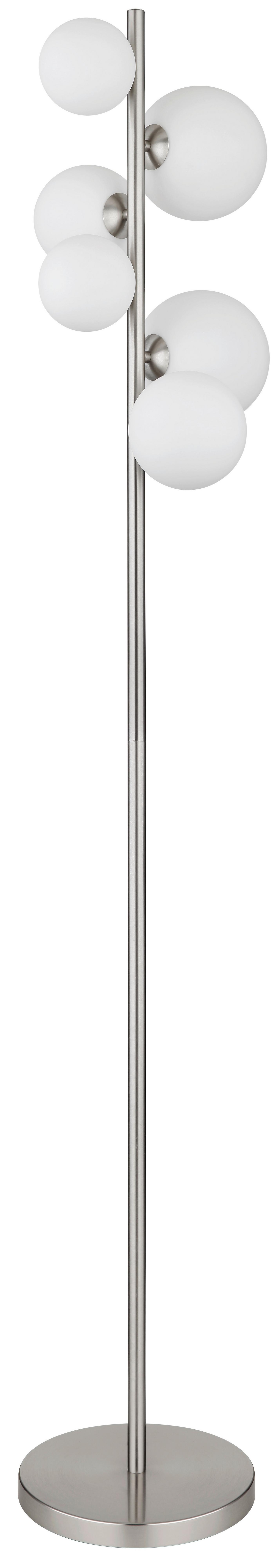 LED-Stehleuchte 56140-6s - Opal/Schwarz, KONVENTIONELL, Glas/Kunststoff (29,5/28/155cm) - Globo