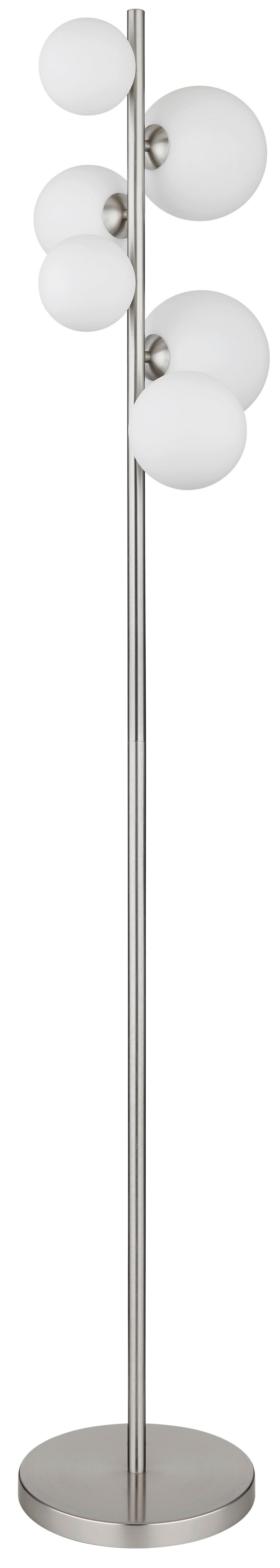 LED-Stehleuchte 56140-6s - Opal/Schwarz, KONVENTIONELL, Glas/Kunststoff (29,5/28/155cm) - Globo