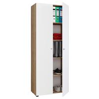 Mehrzweckschrank Vandol Weiß, Eiche Dekor B: 70 cm - Eichefarben/Schwarz, Design, Holzwerkstoff (70/178/39cm) - MID.YOU