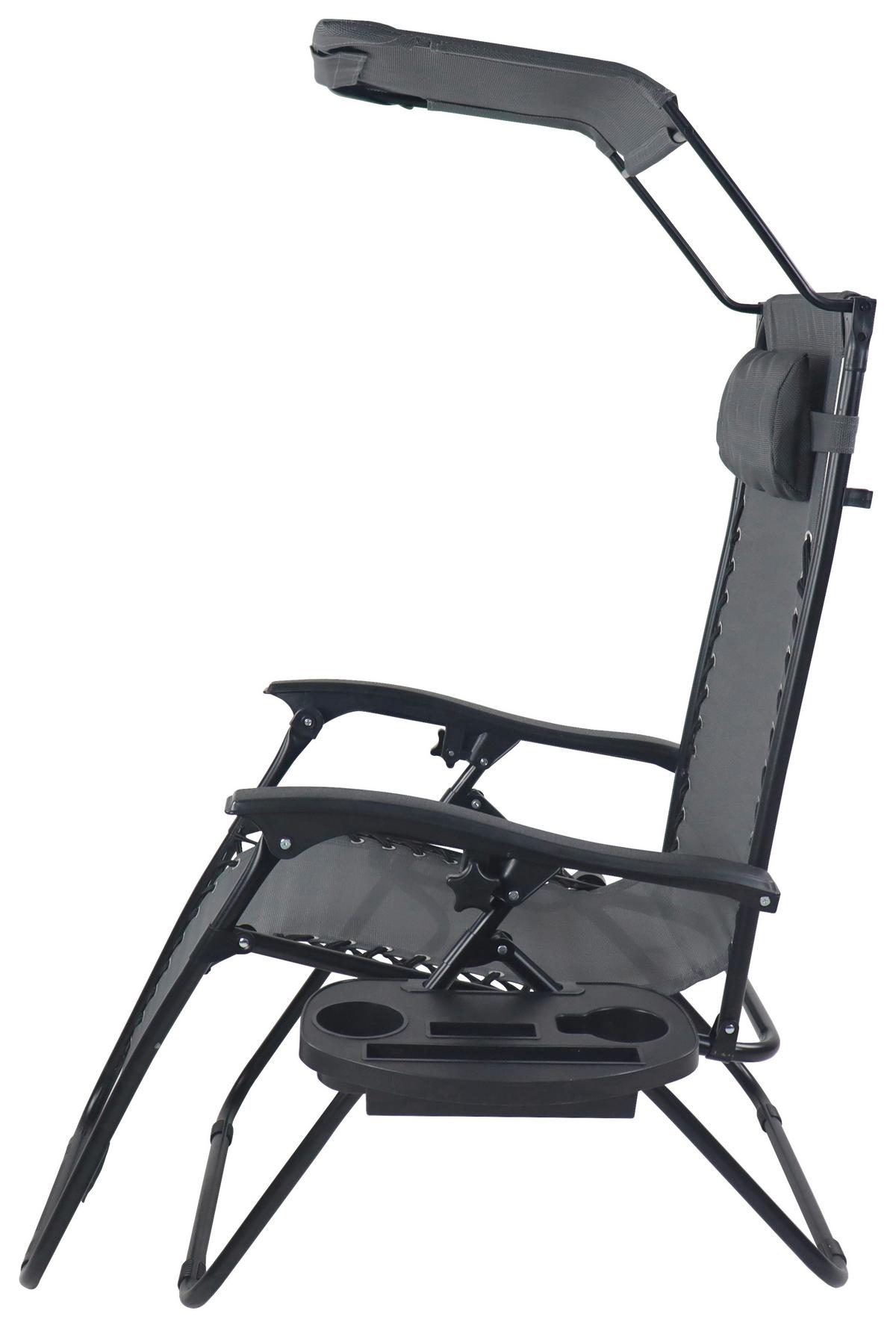 Gartenliege Maltosa Xl Klappbar, Hellgrau - Hellgrau, MODERN, Textil/Metall (64/133/91cm) - Gardenson