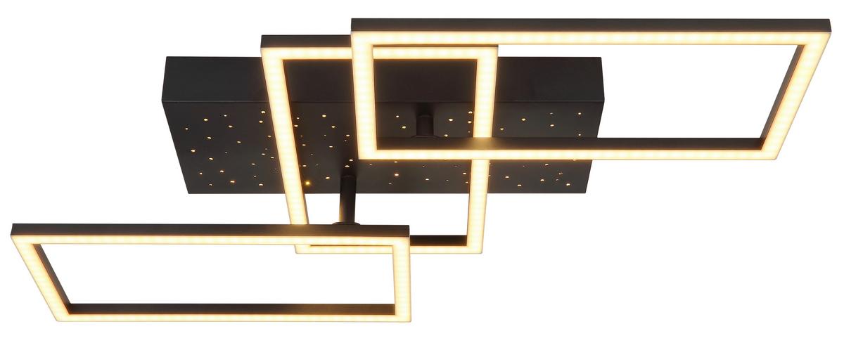 LED-Deckenleuchte 48135-40 - Opal/Schwarz, Design, Kunststoff/Metall (59/40,5/9,7cm) - Globo