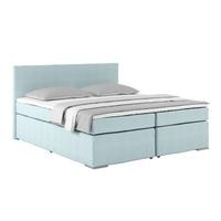 Posteľ Boxspring NERO PL: 180x200 cm, svetlomodrá - svetlomodrá/mätovozelená, Konventionell, kov/textil (180/200cm)