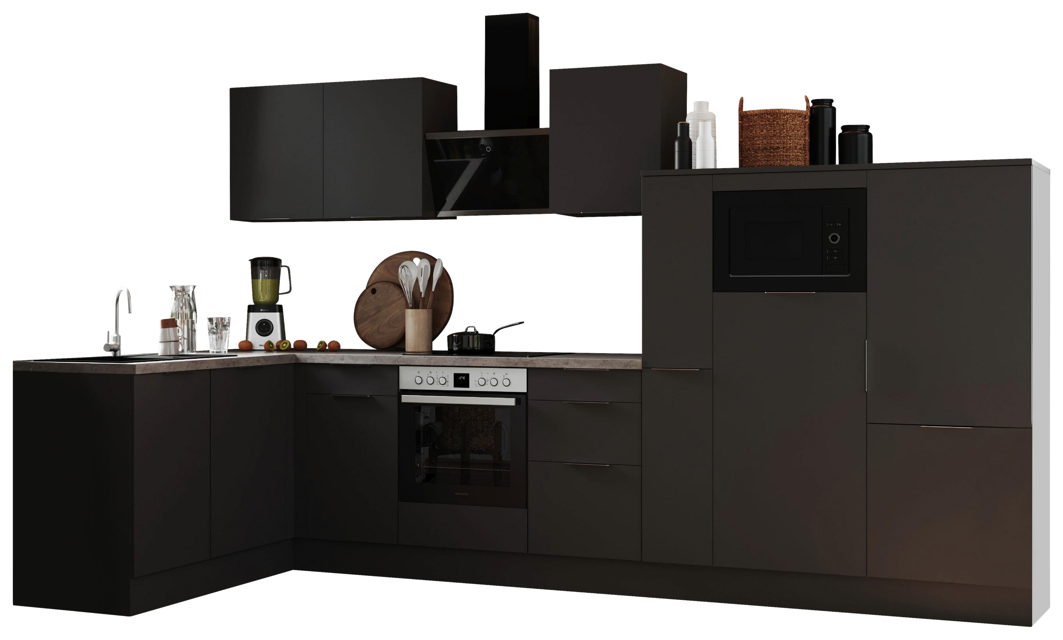 Eckküche Elisabeth - Hellgrau/Grau, LIFESTYLE, Holzwerkstoff (175/370cm) - Respekta