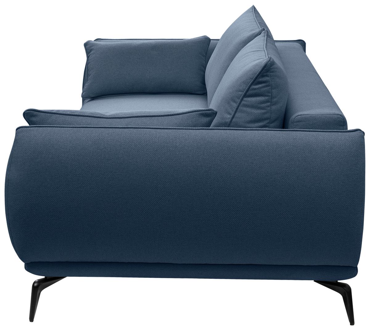3-Sitzer-Sofa Cavo, Dunkelblau B: 249 cm - Creme/Schwarz, MODERN, Textil (249/86/118cm) - MID.YOU