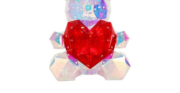 LED-Dekoleuchte Teddy - Transparent/Rot, MODERN, Kunststoff (30/19/23cm) - Luca Bessoni