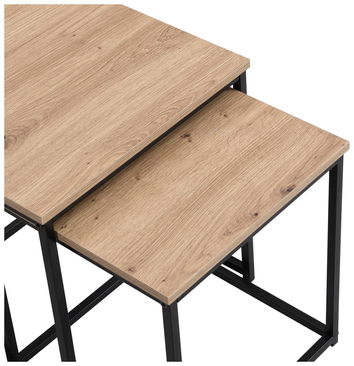 Beistelltisch Peter Schwarz Artisan Eiche Dekor - Schwarz/Naturfarben, MODERN, Holzwerkstoff/Metall (37,5/40/37cm)