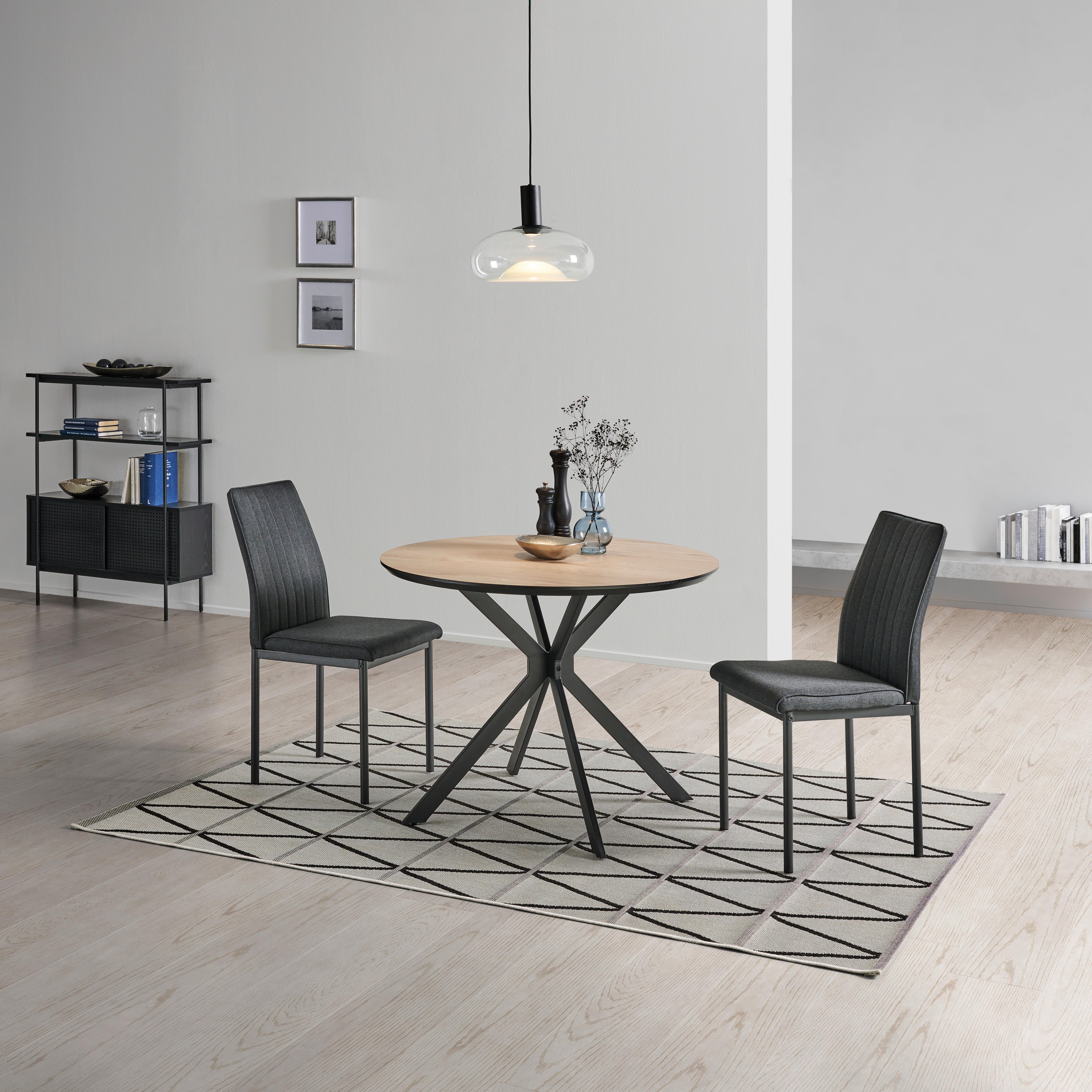 Esstisch Colorado - Schwarz/Naturfarben, LIFESTYLE, Holzwerkstoff/Metall (100/76/100cm) - Livetastic