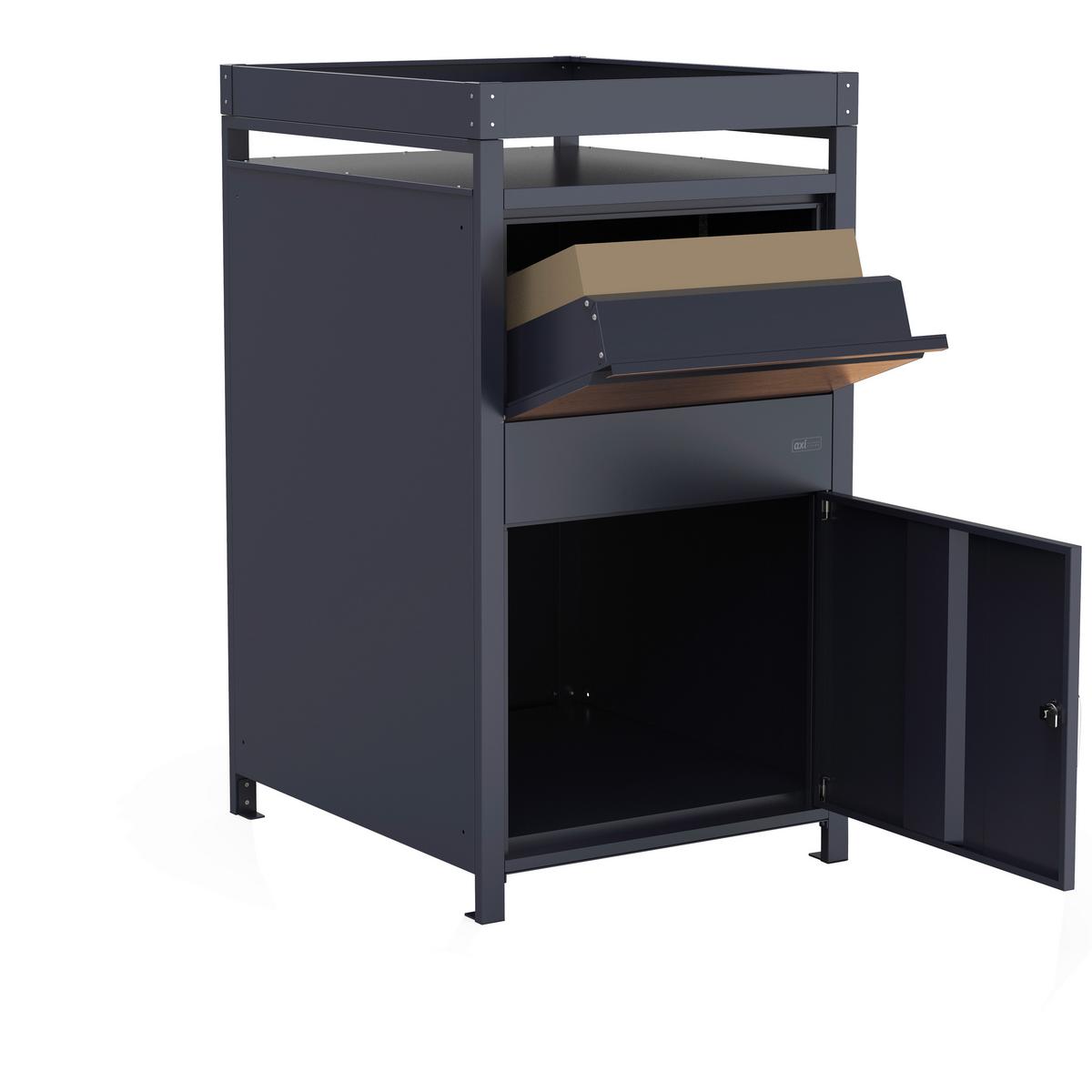 Paketbox Anthrazit, Braun L: 68 B: 80 H: 124 - Anthrazit/Braun, LIFESTYLE, Metall (68/80/124cm)