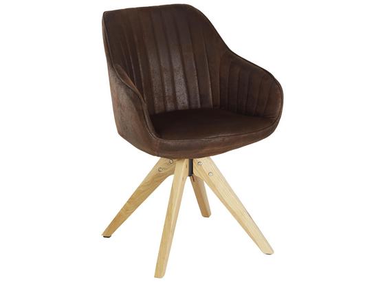 Židle S Područkami Chill - tmavě hnědá/barvy dubu, dřevo/textil (60/83/65cm) - Modern Living Židle S Područkami Chill - tmavě hnědá/barvy dubu, dřevo/textil (60/83/65cm) - Modern Living