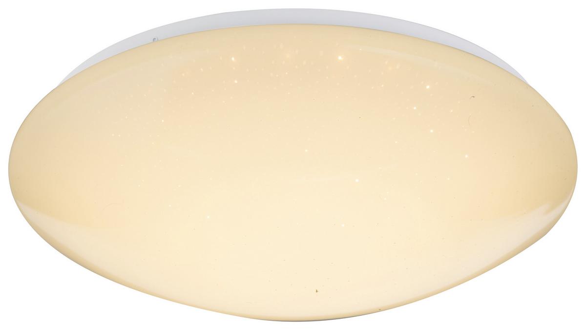 LED-Deckenleuchte Ø 39 cm mit Fernbedienung - Opal/Weiß, Basics, Kunststoff/Metall (39/11cm) - Globo
