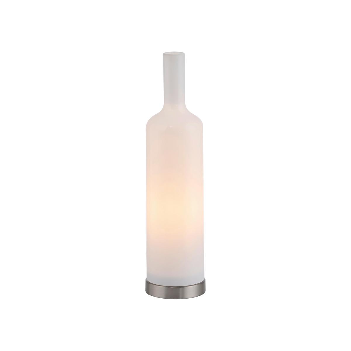 Tischleuchte, E14 14006-27 - Weiß, Basics, Glas/Kunststoff (8,5/8,5/34cm)