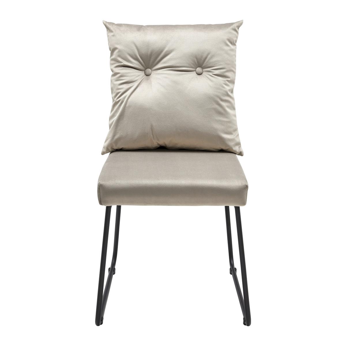 Stolička zo zamatu Bono - sivohnedá - čierna/taupe, Modern, kov/drevo (44/90/58cm) - P & B