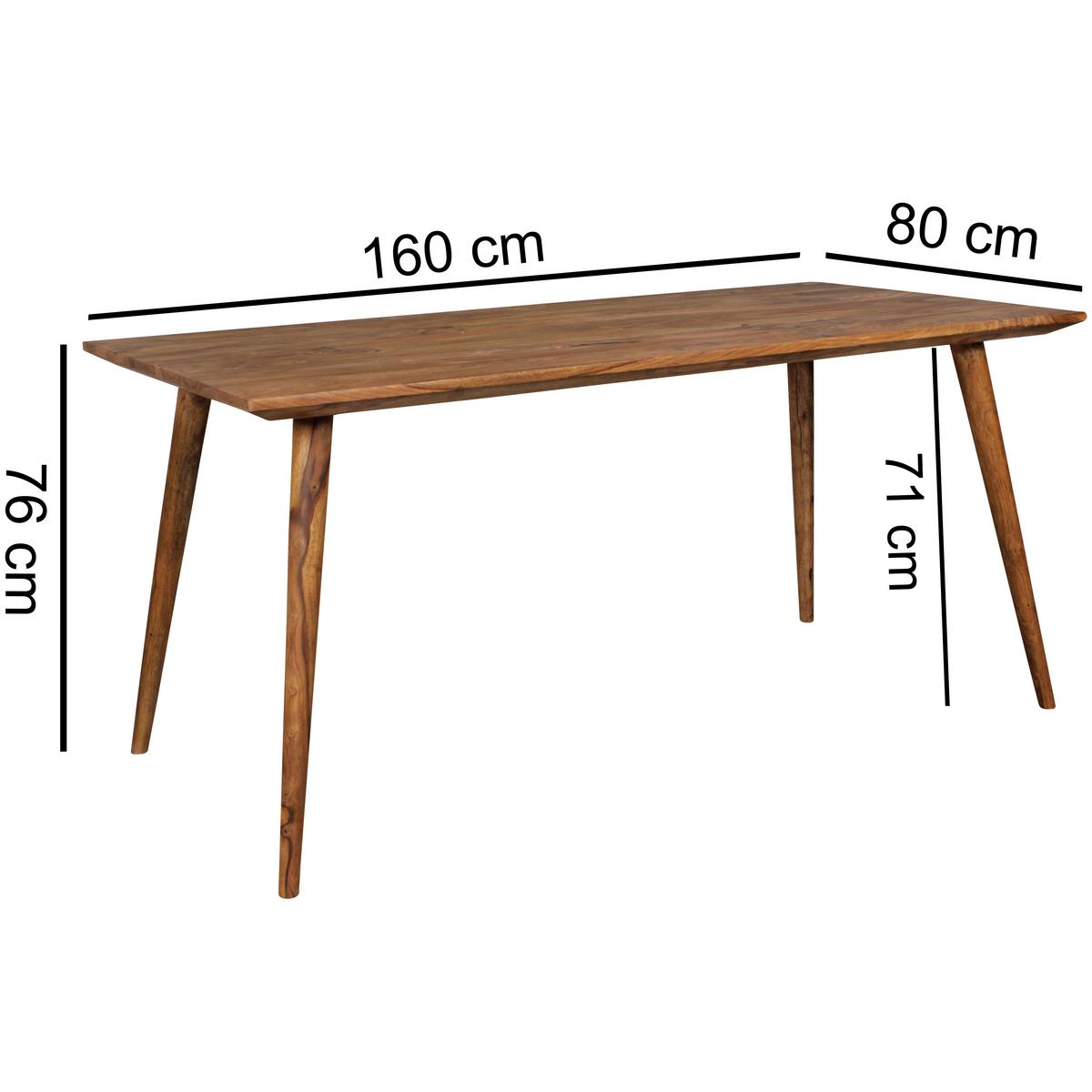 Esstisch Wl1.964 - Sheeshamfarben, Design, Holz (160/80/76cm) - MID.YOU
