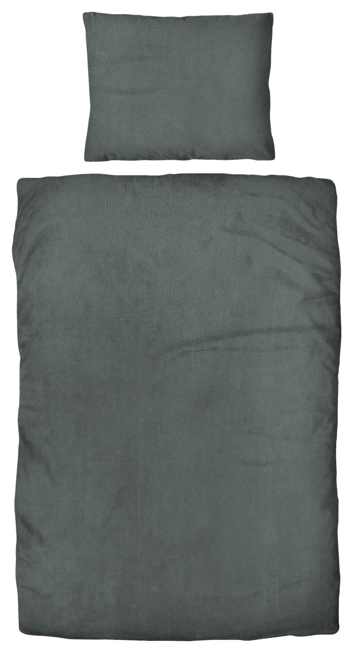 Flanell Bettwäsche 140x200 Cm Cashmere Anthrazit/silber - Anthrazit/Silberfarben, ROMANTIK / LANDHAUS, Textil - James Wood