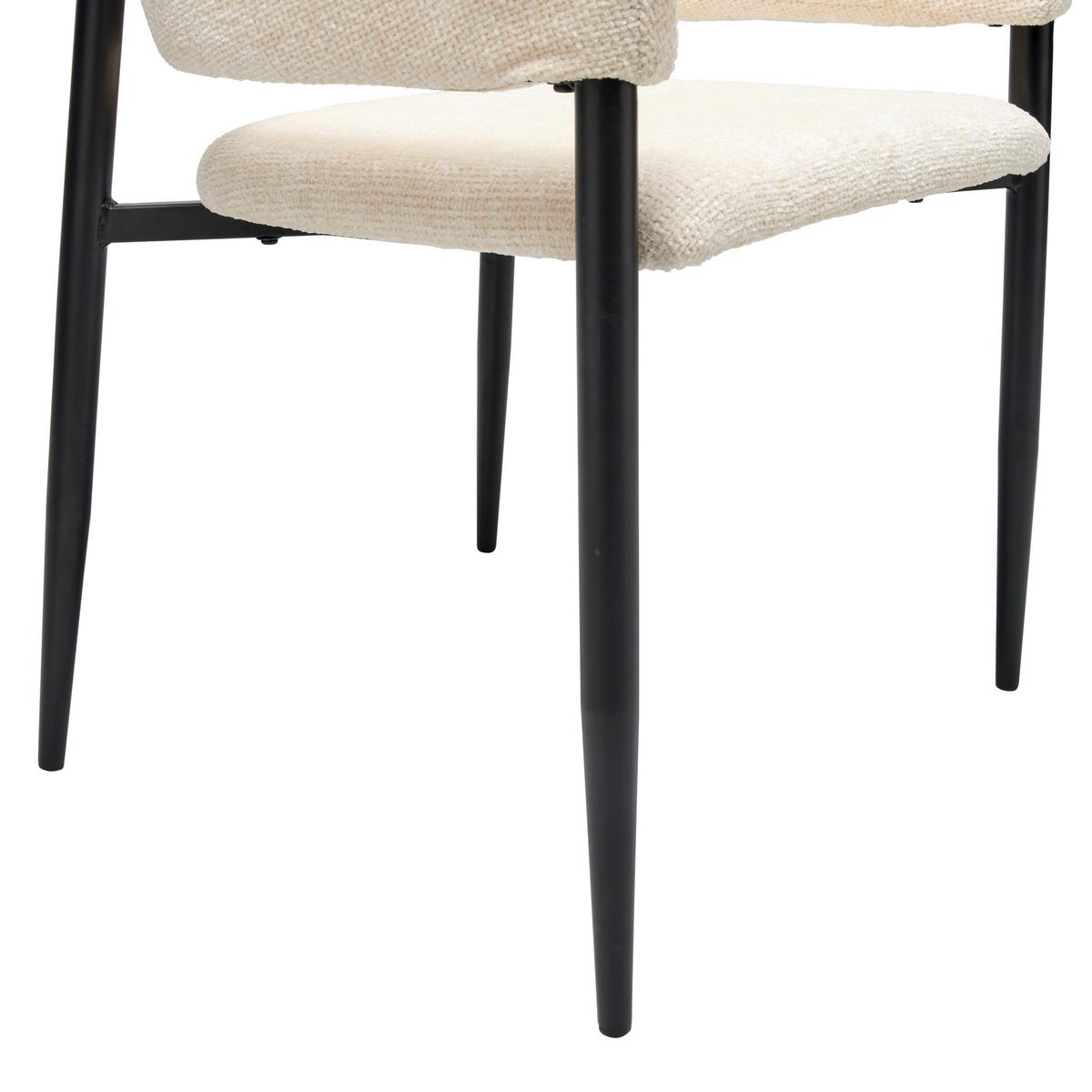 Armlehnstuhl-Set Juliana - Beige/Schwarz, LIFESTYLE, Holz/Textil (50/82/59cm) - MID.YOU