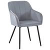Armlehnstuhl Jenke Samt Hellgrau, B: 56 cm - Hellgrau/Schwarz, KONVENTIONELL, Textil/Metall (56/82/62cm) - Nedis SmartLife