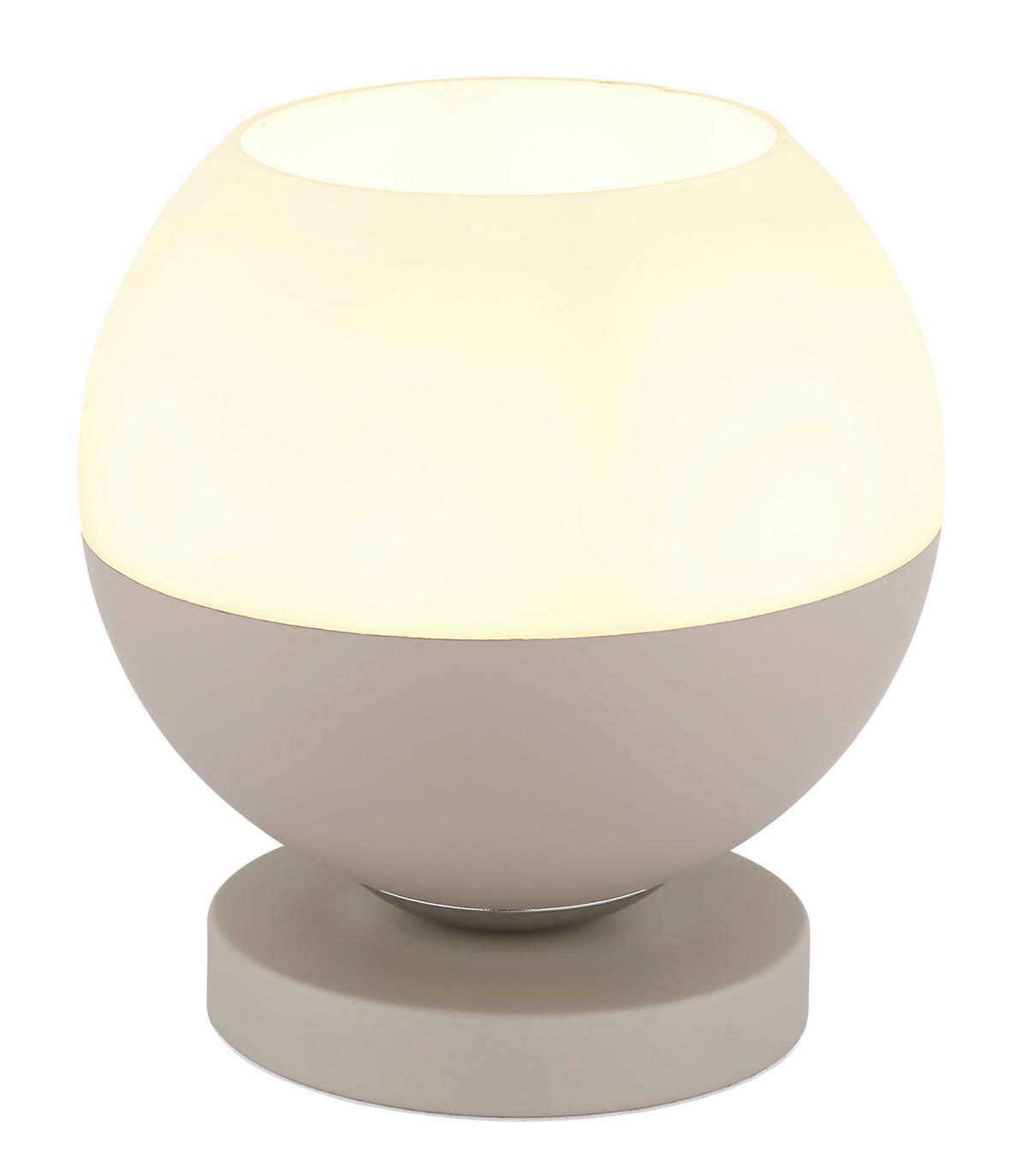 Tischleuchte Exkl. 1xe27, 60w - Sandfarben/Beige, Design, Glas/Textil (20/21cm) - Globo
