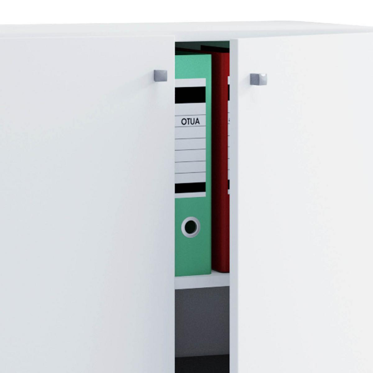 Aktenschrank Lona Weiß Dekor B: 70 cm - Weiß, Basics, Holzwerkstoff (70/74/39cm) - MID.YOU