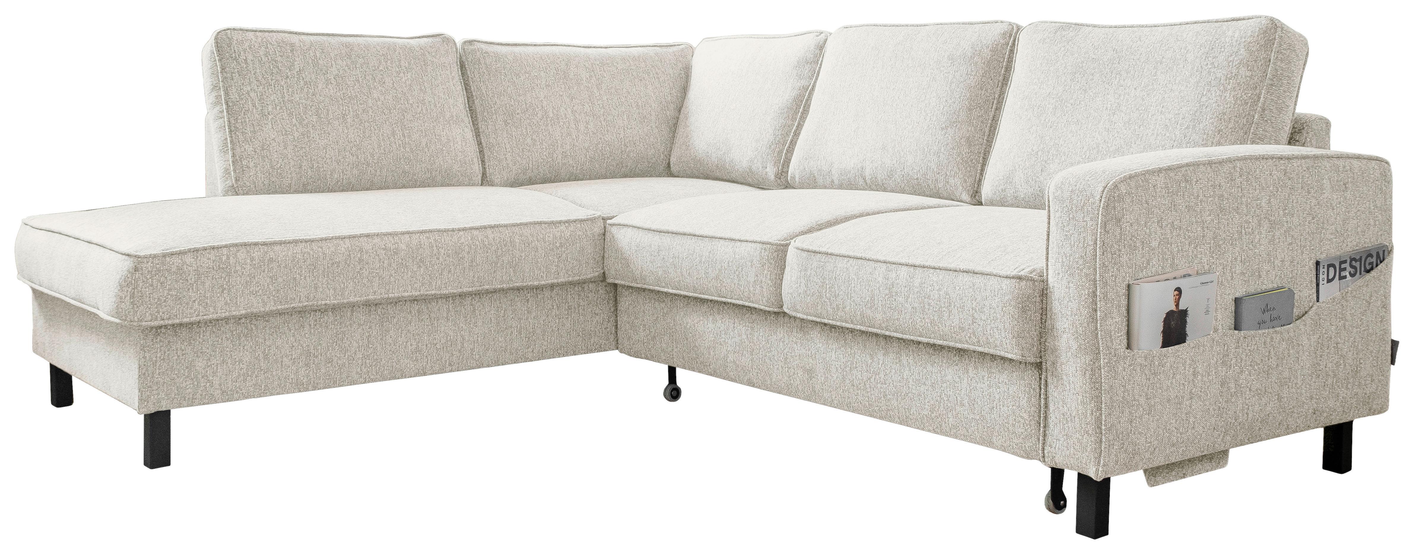 Ecksofa Molly Beige S: 198x233 cm - Beige/Schwarz, Textil (198/233cm) - MID.YOU