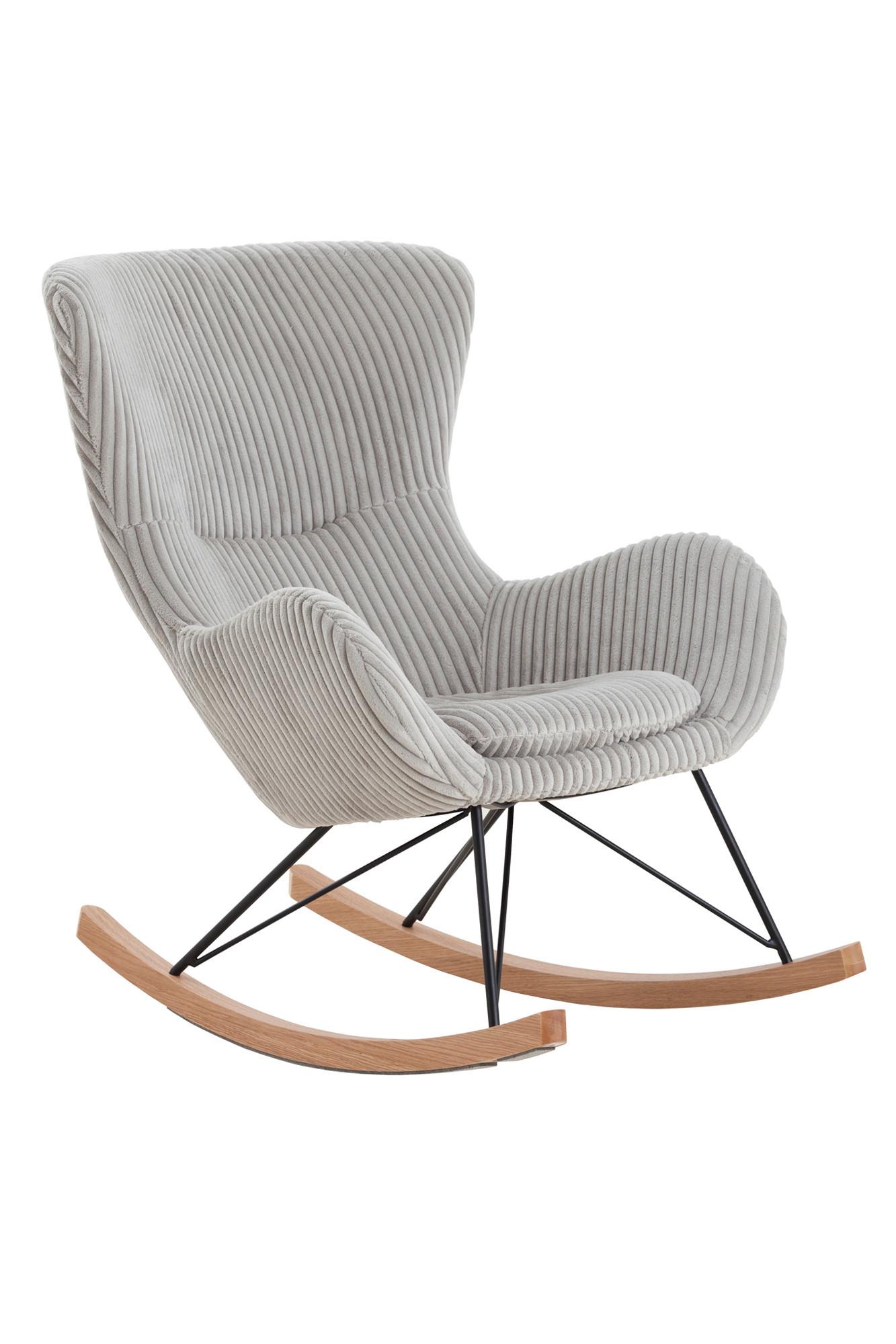 Schaukelstuhl Grau B: 76 Cm - Eichefarben/Schwarz, MODERN, Textil/Metall (76/103/100cm) - Livetastic