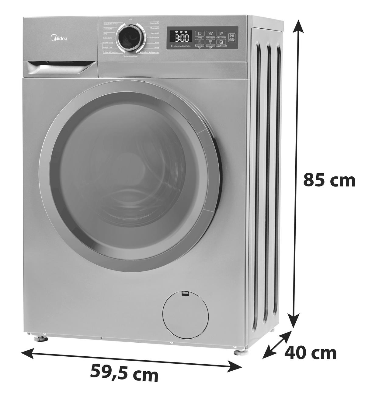 Waschmaschine MF110W70U-12D, Füllmenge ca. 7 kg - Anthrazit, Basics, Glas/Kunststoff (59.5/85/40cm) - Midea