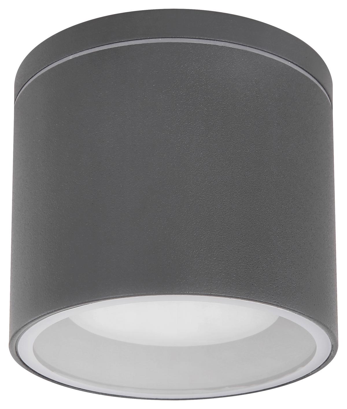Led Außendeckenleuchte Alcala 11 Watt Metall/Glas - Klar/Anthrazit, Basics, Glas/Metall (10,8/9,6cm) - Globo