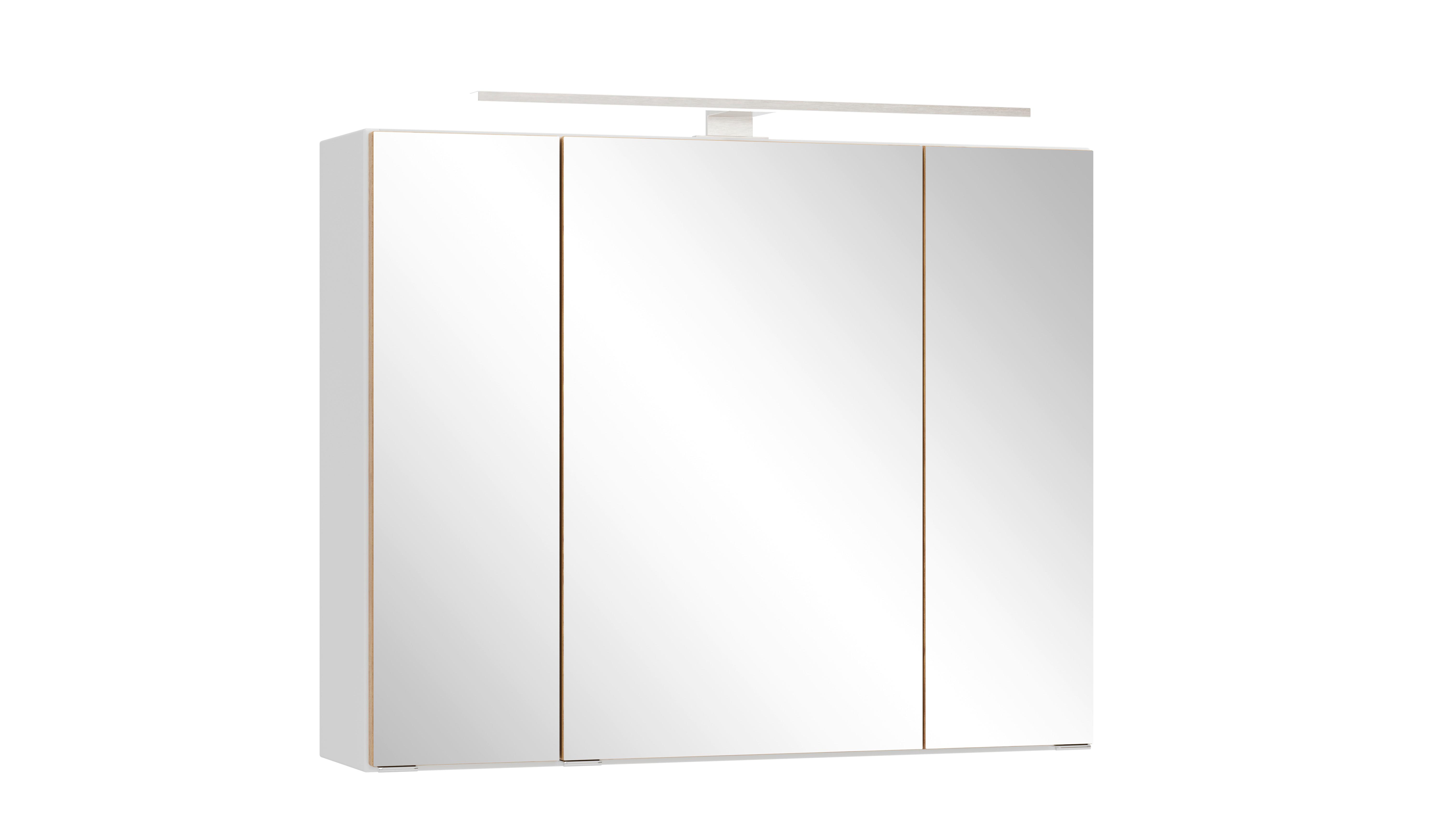 SPIEGELSCHRANK Verona Weiß B: 80cm - Wildeiche/Weiß, Trend, Glas/Holzwerkstoff (80/64/20cm) - Held