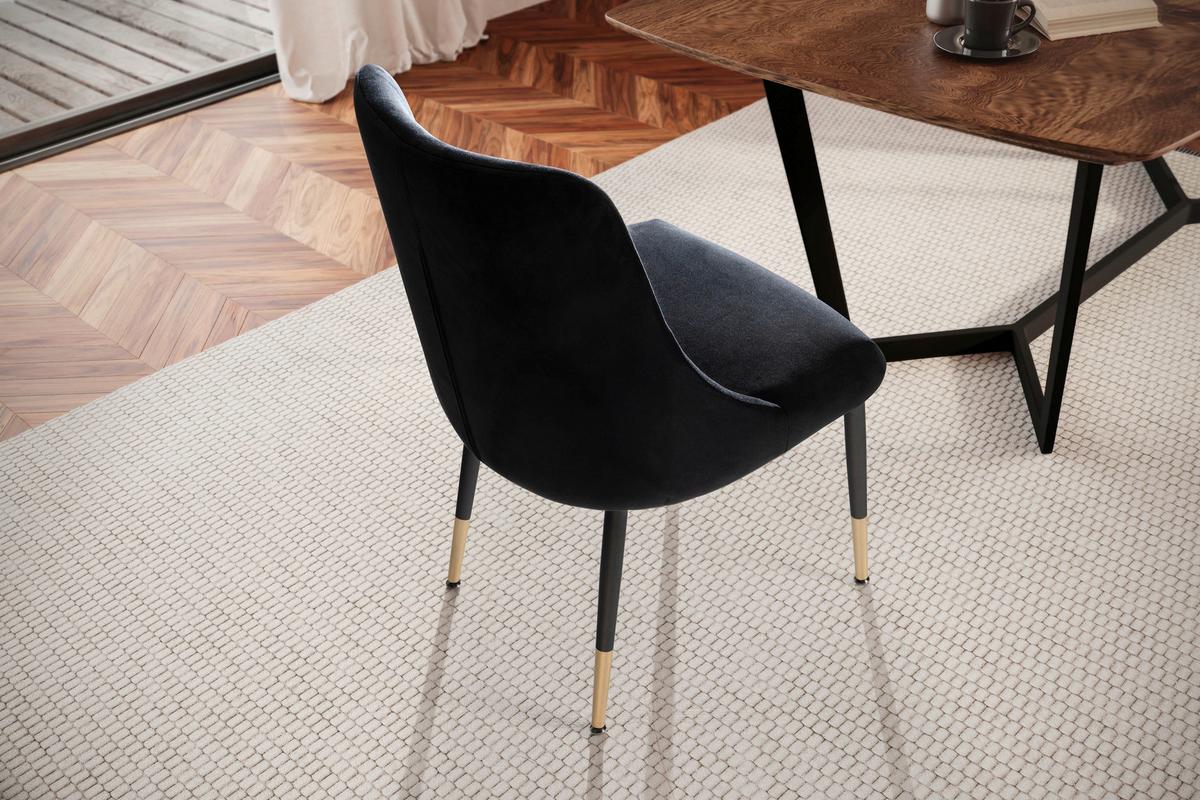 Židle černa/zlatá - černá/barvy zlata, Design, kov/textil (49/85/56cm) - Livetastic