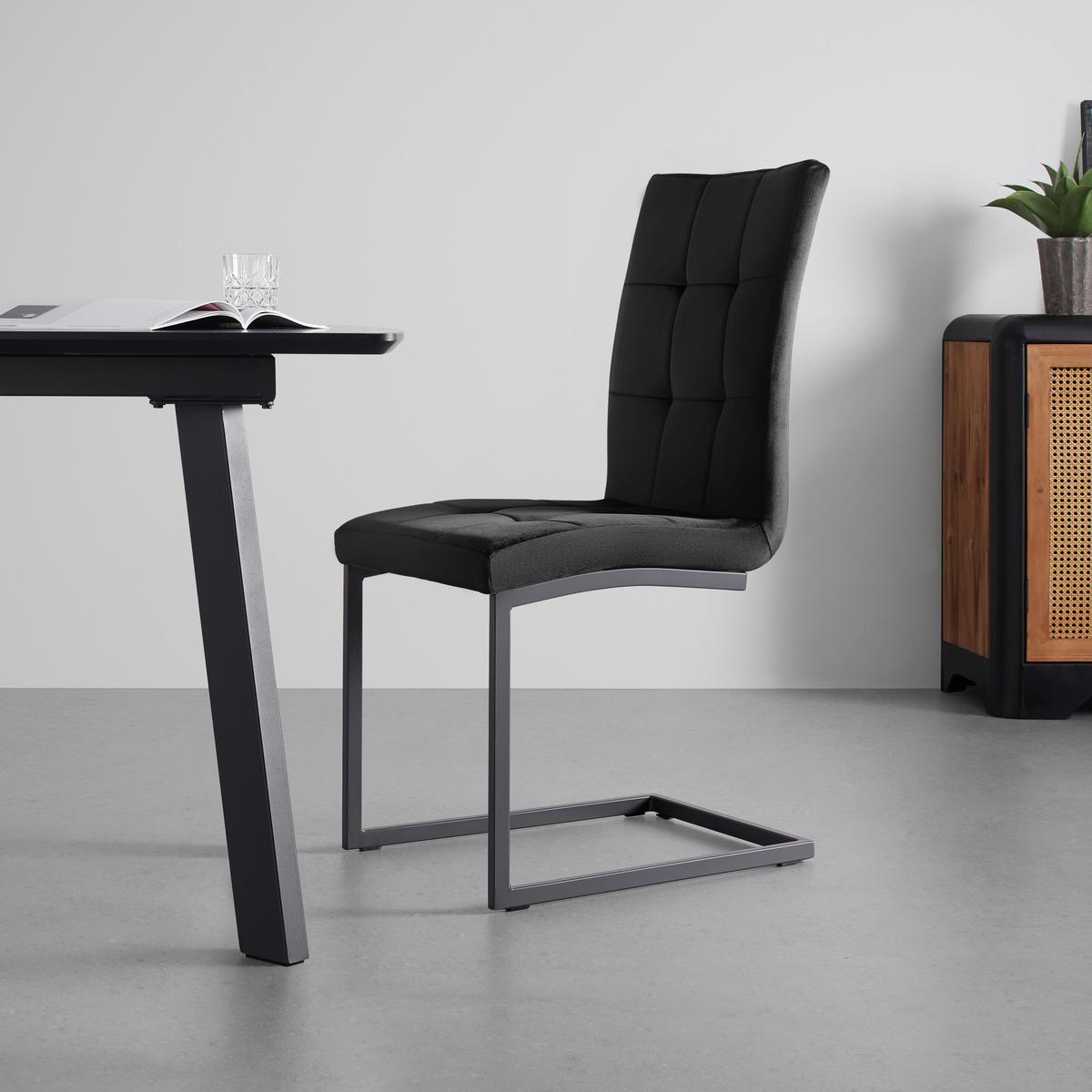 Dvoudílna sada židlí MELA černá - černá, Moderní, kov/textil (44/95/60cm) - PBJ
