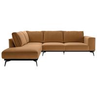 Ecksofa Isolde - Schwarz/Orange, Design, Holz/Textil (200/293cm) - MID.YOU